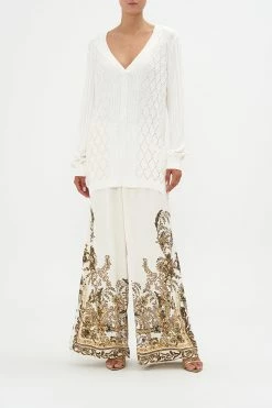 EMBELLISHED V NECK KNIT ROAD TO RICHESSE