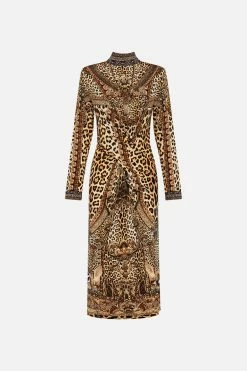 CROSS FRONT MIDI DRESS STANDING OVATION 8 CROSS FRONT MIDI DRESS STANDING OVATION -clothing shop CAMILLA 00024818 CROSS FRONT MIDI DRESS STANDING OVATION GHOST