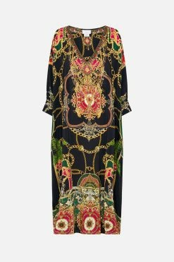 MIDI KAFTAN WITH CUFF JEALOUSY AND JEWELS 11 MIDI KAFTAN WITH CUFF JEALOUSY AND JEWELS -clothing shop CAMILLA 00024819 MIDI KAFTAN WITH CUFF JEALOUSY AND JEWELS GHOST