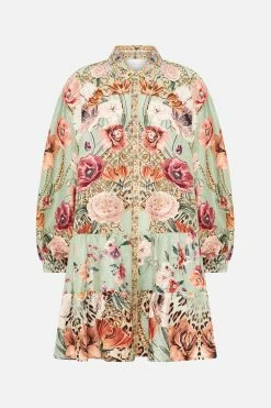 TIERED SHIRT DRESS GROW AND GLOW 15 TIERED SHIRT DRESS GROW AND GLOW -clothing shop CAMILLA 00024837 TIERED SHIRT DRESS GROW AND GLOW GHOST