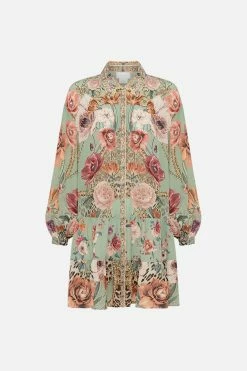 TIERED SHIRT DRESS GROW AND GLOW 10 TIERED SHIRT DRESS GROW AND GLOW -clothing shop CAMILLA 00024837 TIERED SHIRT DRESS GROW AND GLOW GHOST 1