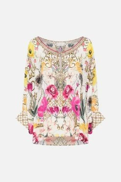 RAGLAN SLEEVE BLOUSE WITH CUFF DESTINY CALLING -clothing shop CAMILLA 00024844 RAGLAN SLEEVE BLOUSE WITH CUFF DESTINY CALLING GHOST