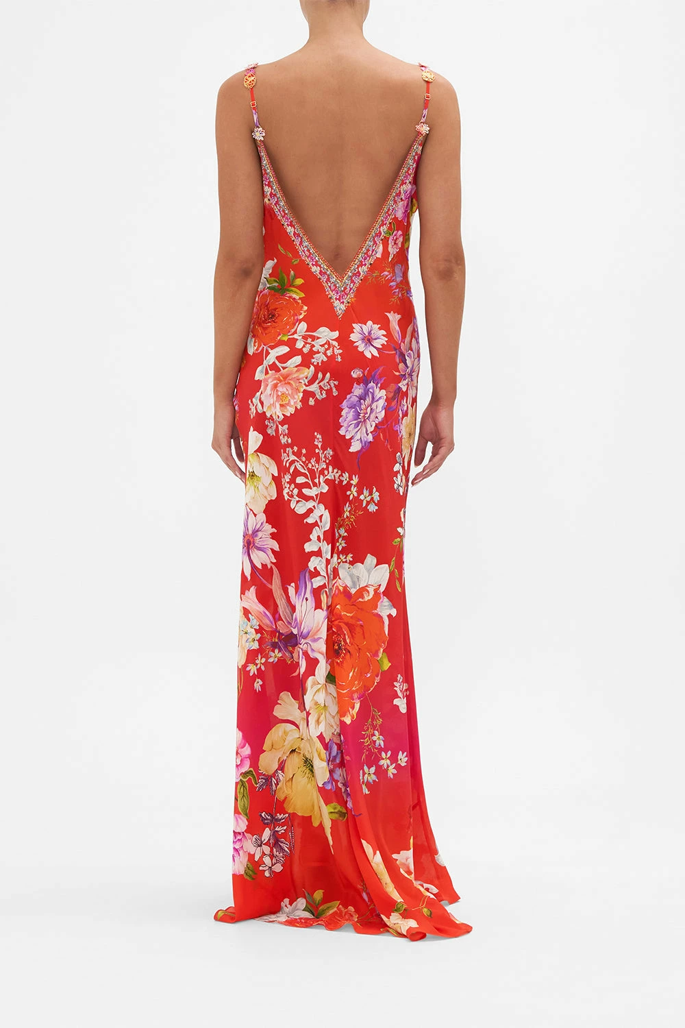 V NECK FULL LENGTH BIAS SLIP DRESS KISS AND TELL - Image 3