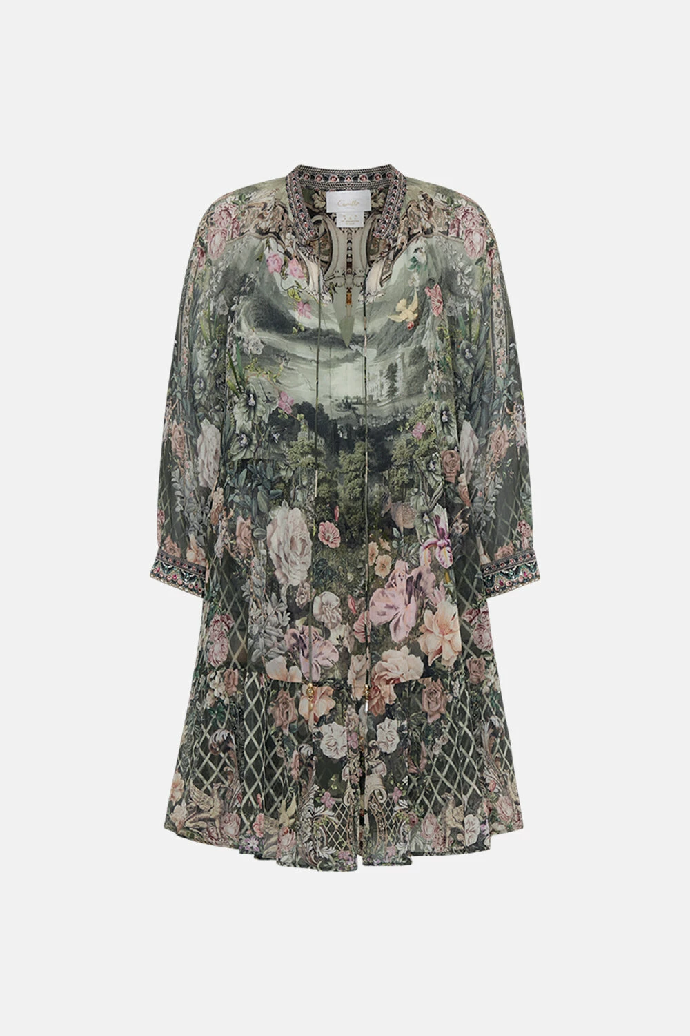 SHORT GATHERED PANEL DRESS GARDEN OF GOOD FORTUNE - Image 3