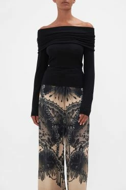 OFF SHOULDER KNIT TOP CURTAIN CALL CHAOS -clothing shop CAMILLA 00025033 OFF SHOULDER KNIT TOP CURTAIN CALL CHAOS 4