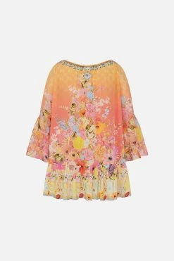 A LINE FRILL DRESS SOLAR FLARE -clothing shop CAMILLA 00025980 A LINE FRILL DRESS SOLAR FLARE GHOST MTL 2