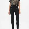 BUTTON EMBELLISHED PONTE PANT CHAOS IN THE COSMOS