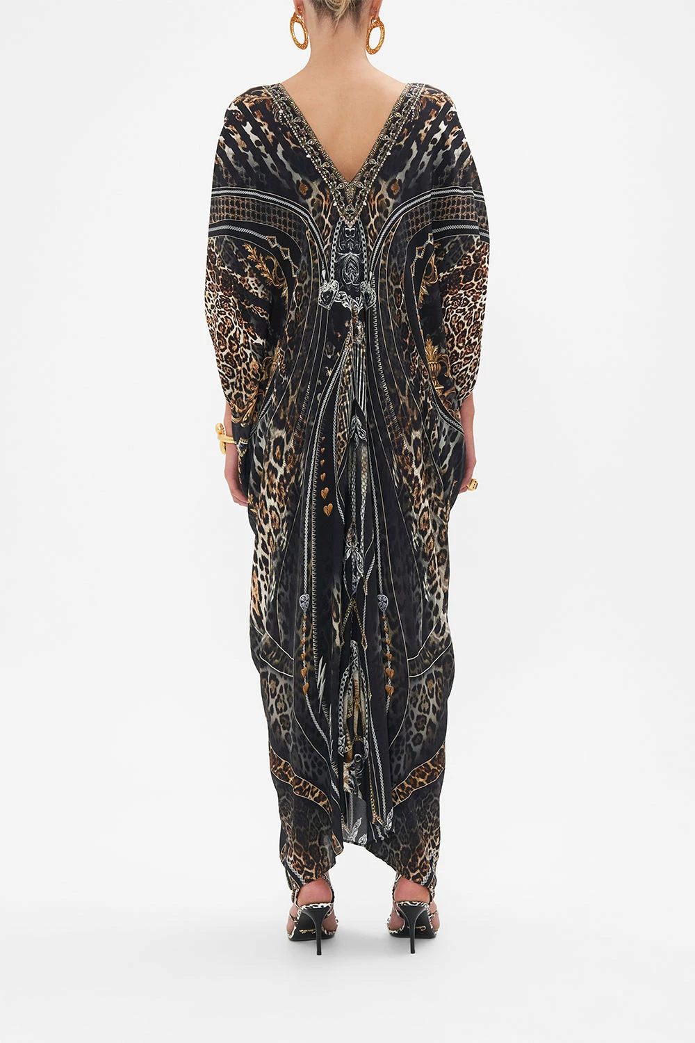 LONG DRAPE DRESS WITH ZIP FRONT CHAOS IN THE COSMOS - Image 2