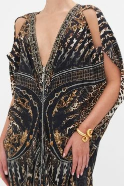 LONG DRAPE DRESS WITH ZIP FRONT CHAOS IN THE COSMOS -clothing shop CAMILLA 00026318 LONG DRAPE DRESS WITH ZIP FRONT CHAOS IN THE COSMOS 5