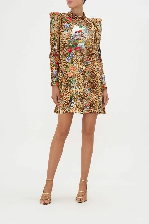 PUFF SLEEVE HIGH NECK MINI DRESS MICKEY MANIA 7 PUFF SLEEVE HIGH NECK MINI DRESS MICKEY MANIA -clothing shop CAMILLA 00026412 PUFF SLEEVE HIGH NECK MINI DRESS MICKEY MANIA 1