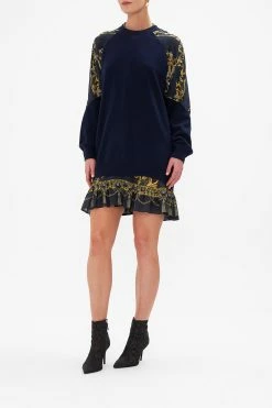 SILK SPLICED SHOULDER JUMPER MOONLIGHT MELODIES -clothing shop CAMILLA 00026421 SILK SPLICED SHOULDER JUMPER MOONLIGHT MELODIES 2