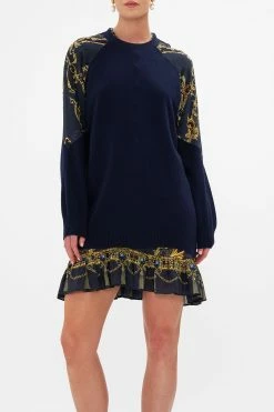SILK SPLICED SHOULDER JUMPER MOONLIGHT MELODIES -clothing shop CAMILLA 00026421 SILK SPLICED SHOULDER JUMPER MOONLIGHT MELODIES 4