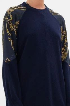 SILK SPLICED SHOULDER JUMPER MOONLIGHT MELODIES -clothing shop CAMILLA 00026421 SILK SPLICED SHOULDER JUMPER MOONLIGHT MELODIES 5