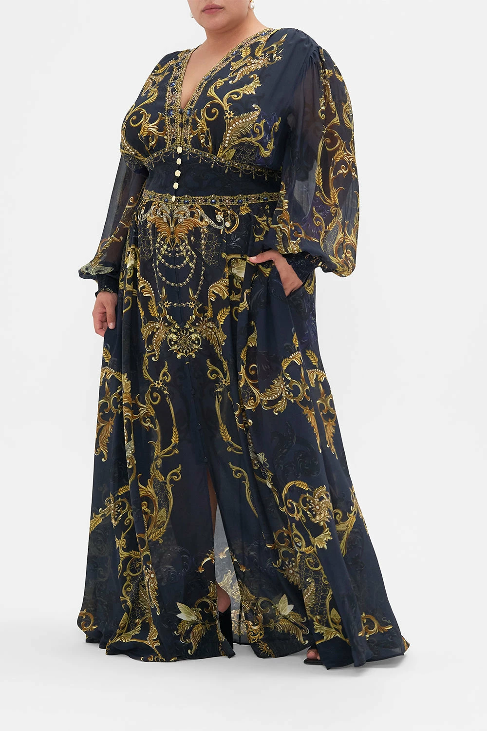 BUTTON DRESS WITH SHAPED WAISTBAND MOONLIGHT MELODIES - Image 9