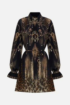 SHIFT SHIRT DRESS JUNGLE DREAMING -clothing shop CAMILLA 00026434 SHIFT SHIRT DRESS JUNGLE DREAMING GHOST 1