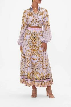 CROPPED WRAP SHIRT LAVENDER EVER AFTER