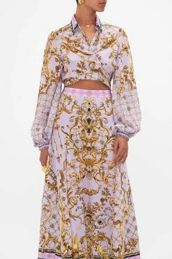 CROPPED WRAP SHIRT LAVENDER EVER AFTER 13 CROPPED WRAP SHIRT LAVENDER EVER AFTER -clothing shop CAMILLA 00026549 LAVENDEREVERAFTER CROPPEDWRAPSHIRT 4