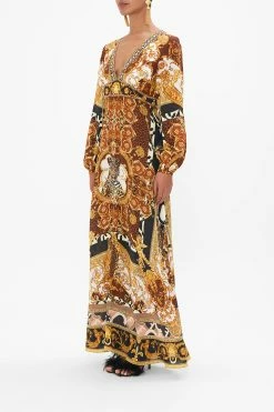 PRINTED LANTERN SLEEVE DRESS FEELING FRESCO -clothing shop CAMILLA 00026615 FEELINGFRESCO LANTERNSLEEVEDRESS1