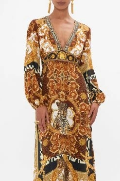 PRINTED LANTERN SLEEVE DRESS FEELING FRESCO -clothing shop CAMILLA 00026615 FEELINGFRESCO LANTERNSLEEVEDRESS3