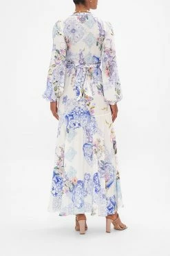 WRAP TIE DRESS WITH BLOUSON SLEEVE PAINT ME POSITANO -clothing shop CAMILLA 00026620 PAINTMEPOSITANO WRAPTIEDRESSW BLOUSONSLEEVE 3