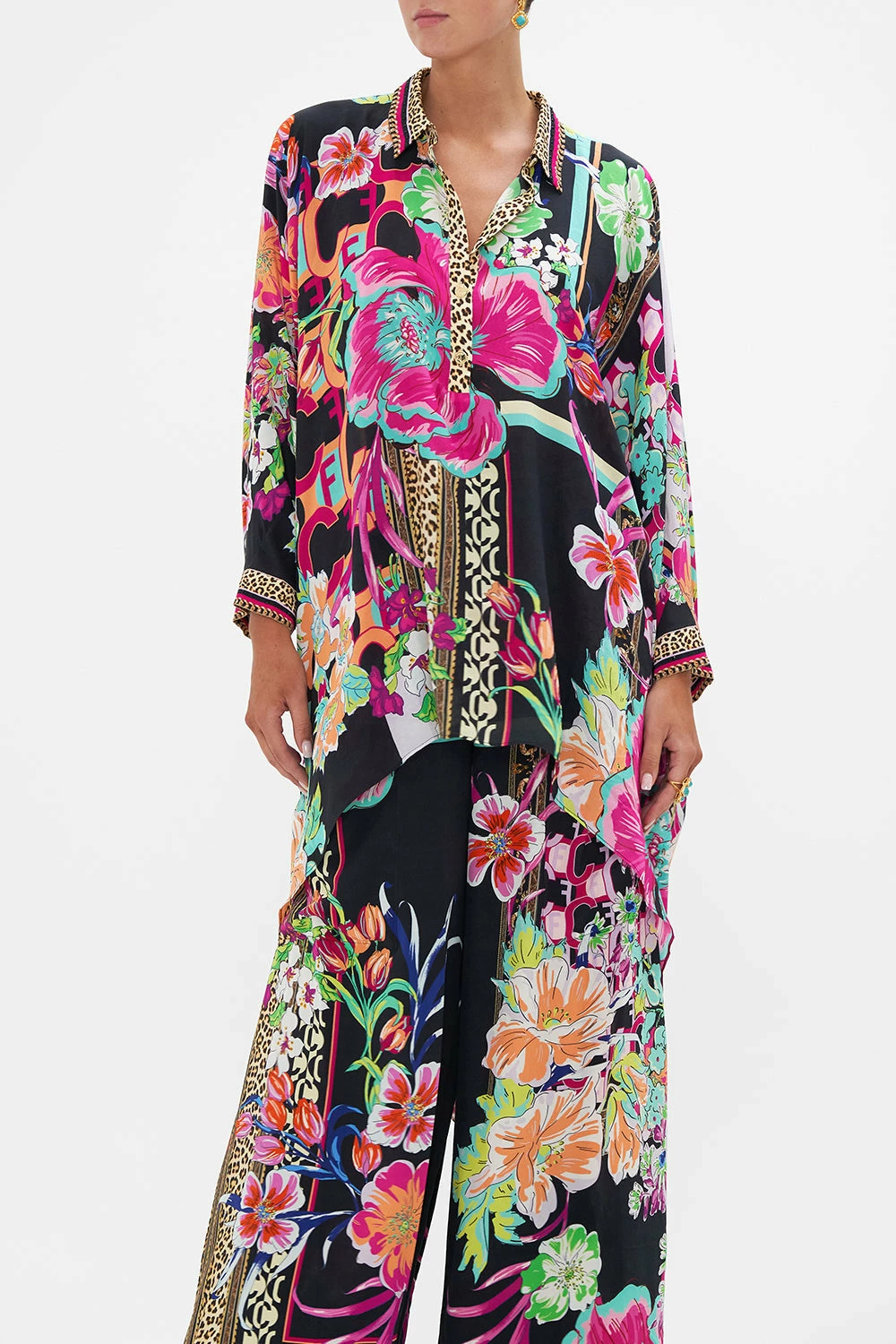 BUTTON UP TOP WITH DRAPED BACK PRINTED PRIMA VERA 5 BUTTON UP TOP WITH DRAPED BACK PRINTED PRIMA VERA - Image 5