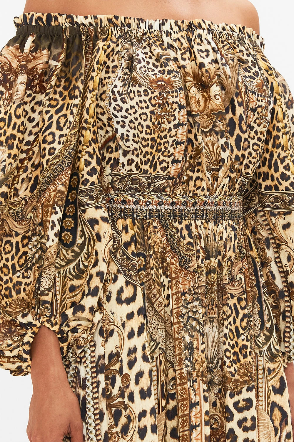 FRILL OFF THE SHOULDER LONG DRESS STANDING OVATION - Image 6