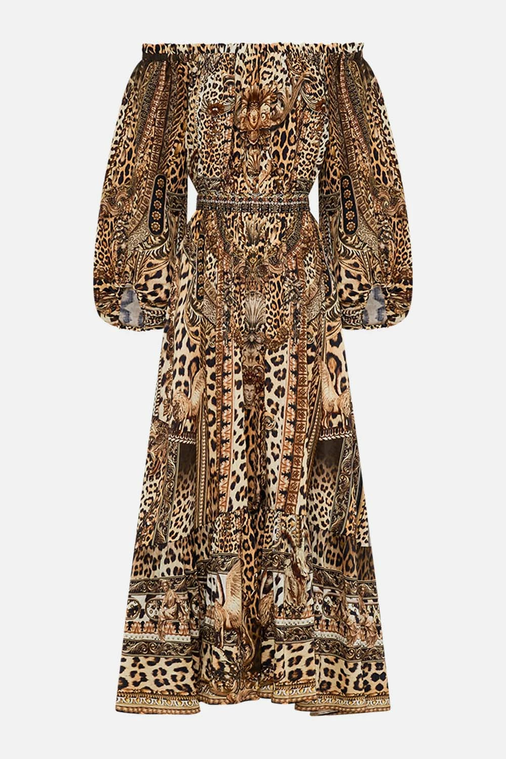 FRILL OFF THE SHOULDER LONG DRESS STANDING OVATION - Image 3