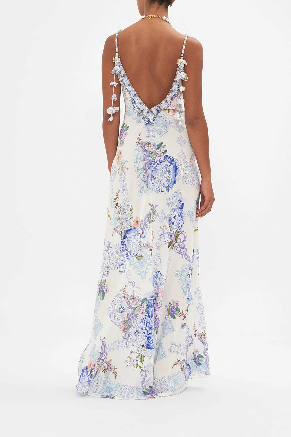 V NECK FULL LENGTH BIAS SLIP DRESS PAINT ME POSITANO 2 V NECK FULL LENGTH BIAS SLIP DRESS PAINT ME POSITANO - Image 2