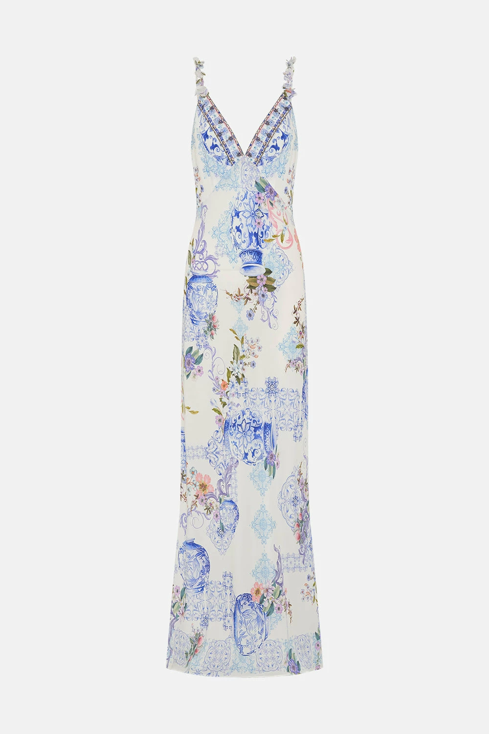 V NECK FULL LENGTH BIAS SLIP DRESS PAINT ME POSITANO 3 V NECK FULL LENGTH BIAS SLIP DRESS PAINT ME POSITANO - Image 3