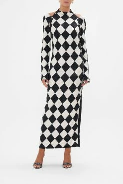 CUT OUT SHOULDER JERSEY DRESS DUOMO DYNASTY