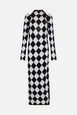 CUT OUT SHOULDER JERSEY DRESS DUOMO DYNASTY -clothing shop CAMILLA 00026651 CUT OUT SHOULDER JERSEY DRESS DUOMO DYNASTY GHOST 1