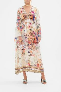 GATHERED KIMONO DRESS FRIENDS WITH FRESCOS