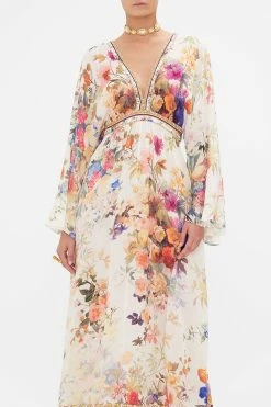 GATHERED KIMONO DRESS FRIENDS WITH FRESCOS -clothing shop CAMILLA 00026730 GATHERED KIMONO DRESS FRIENDS WITH FRESCOS 4