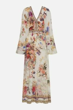 GATHERED KIMONO DRESS FRIENDS WITH FRESCOS -clothing shop CAMILLA 00026730 GATHERED KIMONO DRESS FRIENDS WITH FRESCOS GHOST 2