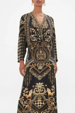 TWIST FRONT BATWING DRESS DUOMO DYNASTY -clothing shop CAMILLA 00028208 DUOMODYNASTY TWISTFRONTBATWINGDRESS 3