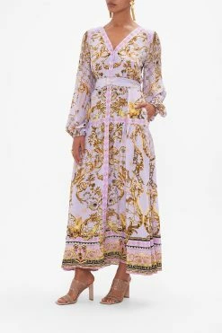 V NECK DRESS WITH BELT LAVENDER EVER AFTER -clothing shop CAMILLA 00028209 LAVENDEREVERAFTER VNECKDRESSWITHBELT 2