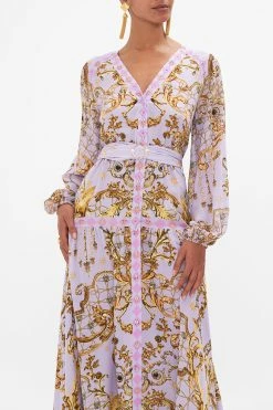 V NECK DRESS WITH BELT LAVENDER EVER AFTER -clothing shop CAMILLA 00028209 LAVENDEREVERAFTER VNECKDRESSWITHBELT 3