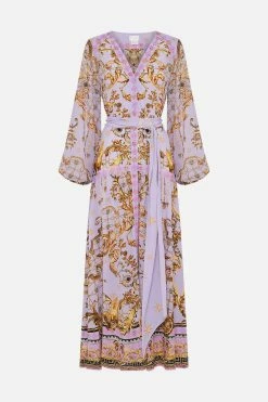 V NECK DRESS WITH BELT LAVENDER EVER AFTER -clothing shop CAMILLA 00028209 VNECKDRESSWITHBELT LAVENDEREVERAFTER GHOST 1