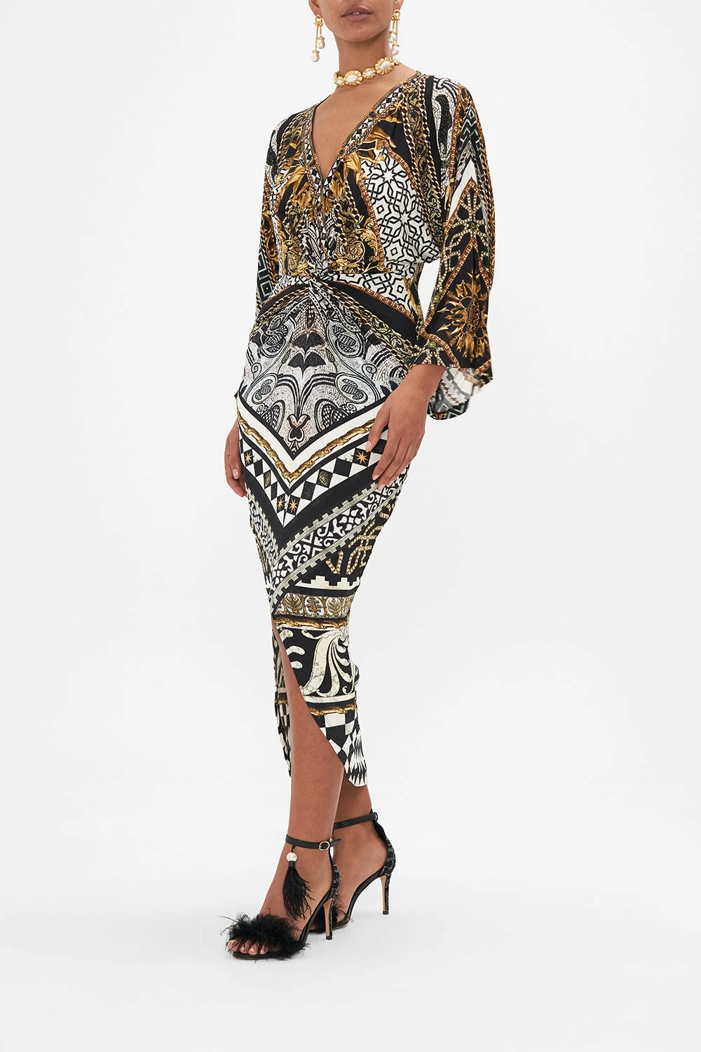 LONG SPLIT FRONT TWIST DRESS LOOK UP TESORO 4 LONG SPLIT FRONT TWIST DRESS LOOK UP TESORO - Image 4