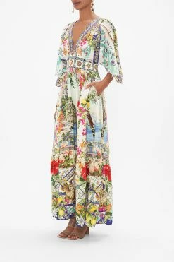 WAISTED DRESS WITH HEM RUFFLE AMALFI AMORE -clothing shop CAMILLA 00028212 AMALFIAMORE WAISTEDDRESSWITHHEMRUFFLE1