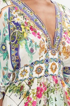 WAISTED DRESS WITH HEM RUFFLE AMALFI AMORE -clothing shop CAMILLA 00028212 AMALFIAMORE WAISTEDDRESSWITHHEMRUFFLE3