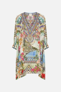 SHORT KAFTAN WITH CUFF AMALFI AMORE -clothing shop CAMILLA 00028213 SHORTKAFTANWITHCUFF AMALFIAMORE GHOST 1