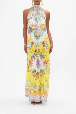 TIE NECK LONG DRESS CATERINA SPRITZ