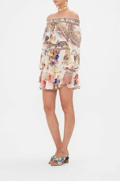 OFF SHOULDER SHORT DRESS FRIENDS WITH FRESCOS -clothing shop CAMILLA 00028221 OFF SHOULDER SHORT DRESS FRIENDS WITH FRESCOS 2