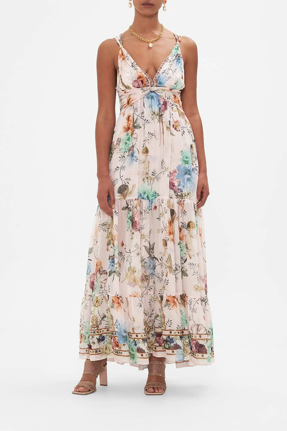 BEAD STRAP GATHERED PANEL DRESS BAMBINO BLISS 1 BEAD STRAP GATHERED PANEL DRESS BAMBINO BLISS