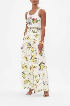 WIDE LEG WAISTED PANT CATERINA SPRITZ -clothing shop CAMILLA 00028239 CATERINASPRITZ WIDELEGWAISTEDPANTLEMONS 2