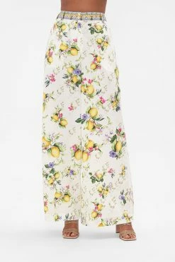 WIDE LEG WAISTED PANT CATERINA SPRITZ -clothing shop CAMILLA 00028239 CATERINASPRITZ WIDELEGWAISTEDPANTLEMONS 4