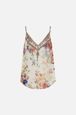 V-NECK BIAS CAMI FRIENDS WITH FRESCOS -clothing shop CAMILLA 00028242 V NECK BIAS CAMI FRIENDS WITH FRESCOS GHOST 2