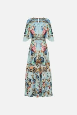 WAISTED DRESS WITH HEM RUFFLE LETTERS TO LEO -clothing shop CAMILLA 00028247 WAISTEDDRESSWITHHEMRUFFLE LETTERSTOLEO GHOST 2