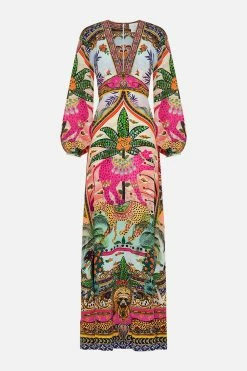 PRINTED LANTERN SLEEVE DRESS ALESSANDROS ATLANTIS -clothing shop CAMILLA 00028254 PRINTED LANTERN SLEEVE DRESS ALESSANDROS ATLANTIS GHOST 1